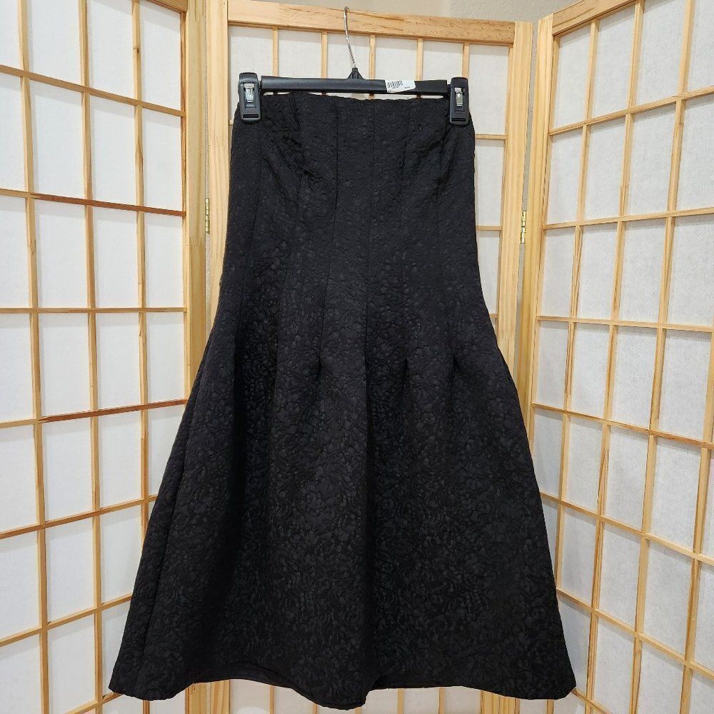 H&M Womens Black Floral Removeable Straps Lined Party Cocktail Dress Sz 12 NWT